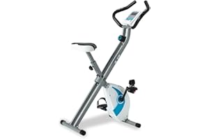 Exercise Bike insgym Foldable Fitness - Stationary Upright Workout Bike with Comfortable Seat Cushion and LED Display Heart Rate with 8-Level Adjustable easy assemble for Adult (Blue)