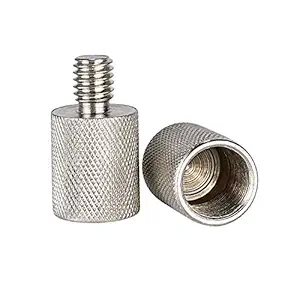 Neewer Nickel Brass Durable Solid 2 Pieces 3/8-inch Male to 5/8-inch Female Screw Thread Adapter for Microphone Mounts and Stands (Silver)