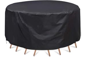 QINGMUSENLIN Housse de Protection Housse de Meuble Housse Salon de Jardin Housse de Table Toutes Les Tailles Rondes Meubles de Jardin Housse Anti-UV Dîner Chaise Table Housse Anti-poussière