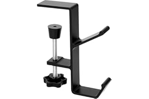 RUIENGCOMM Gaming-Headset-Haken, Universal-Aluminium-Kopfhörer-Multifunktions-Kopfhörer-Haken für Gaming-Zubehör, Untertisch-Klemmhaken, Schwarz