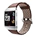 Produktbild kingko Für Fitbit Ionic Perforiertes Leder Zubehör Band Armband Uhrenarmband (Braun)