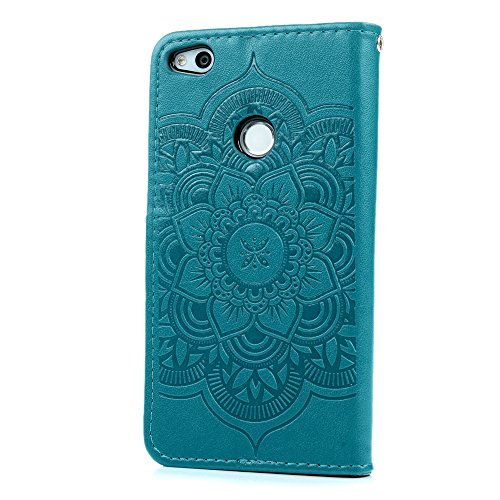 Funda Huawei P8 Lite 2017 Libro de Suave Cuero Impresi  n PU Premium - Mavis s Diary Carcasa Con TPU Silicona Case Interna Suave Soporte Plegable Ranuras para Tarjetas y Billetera Cierre Magn  tico - Dise  o de atrapasue  os  azul