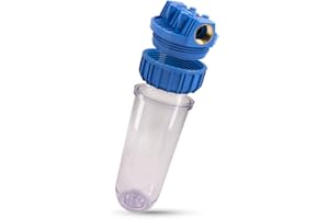 PURE ONE PureOne Classic Single Water Filter Housing 10 Inch with 1 Inch, 3/4 Inch or 1/2 Inch Female Thread Connection. Empty Housing for 10 Inch Water Filters. Well Water, Cistern, Domestic Waterworks.