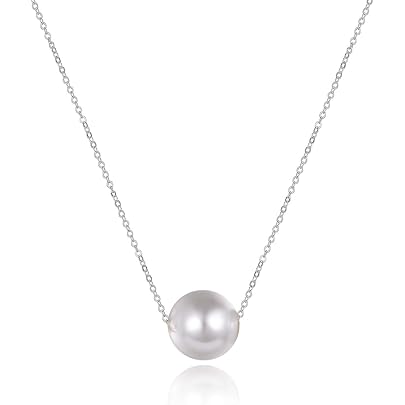 Collana Con Ciondolo Ganesh In Argento 925 – Perla Bianca 7mm, Catena Regolabile 45-50 Cm, Stile Unisex