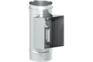 TECNOVIS Schornstein Reinigungselement mit Kasten und Deckel 210 x 140 mm, EW einwandig, Wandstärke 0,6mm; 150 mm Innendurchmesser, Edelstahl