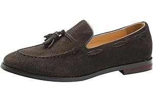 rismart Hombre Hecho a Mano Borlas Mocasines Ante de Vestir Zapatos Uniforme Mocasín