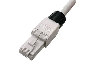 odedo - Conector de crimpado sin herramientas, Cat 6A UTP RJ45, conector de red para cable de conexión de hasta 8 mm AWG 22-24, montaje sin herramientas, con contactos dorados, 4X Cat 6A