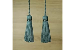 TEXTILE PLAZA 70 Colours Luxury Silk Soft Thread Tassels Latkans Cushion Sewing Craft Curtains (1 Pair / 2 Tassels, Teal T134)