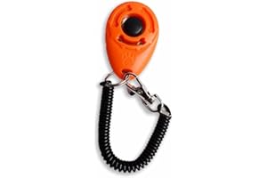 Monkimau Klicker Hund Katze - Training für Hunde und Katzen Hundetraining (orange)