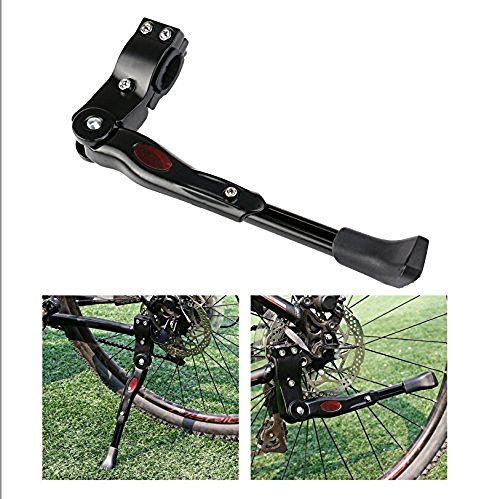 Preisvergleich Produktbild JZK® Universal Verstellbarer MTB Mountainbike Fahrrad Ständer Kickstand Fahrradständer mit Gummi fuß (Schwarz)