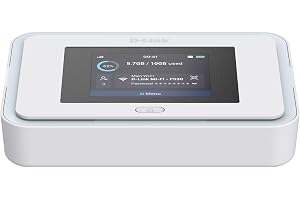 D-Link F530 Hotspot Mobil NR AX3000 Wi-Fi 6, -router bärbar upp till 7,01 Gbps, 2,4 tum pekskärm, 32 enheter, 5260 mAh-batteri, USB-C PD, microSD, SIM-kortplats