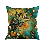 Felicove Schmetterlingsmalerei Leinen Kissenbezug Sofa Home Decor werfen Taille Kissenbezug Bettwaren Kopfkissen Zierkissen Zierkissenbezüge Kissen Baby Kopfkissen