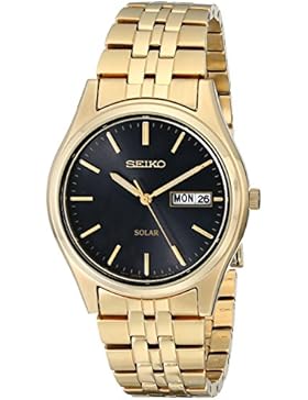 Seiko Men's Day Date Quartz Dress Solar Watch SNE044