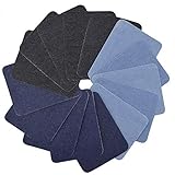 Pawaca 12 pièces 3 Couleurs Patchs à Repasser Patchs Coton Denim kit de réparation thermocollant, Patchs Denim à Repasser sans Couture kit de réparation Nuances de Jeans en Coton (12pcs)