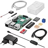 【Schneller Raspberry Pi】Gegenüber der vorherigen Generation um 19% erhöhten CPU und SoC.Schnelleres Ethernet (Gigabit Ethernet über USB 2.0),Erweiterter 40-poliger GPIO-Header,4 USB 2.0-Anschlüsse und Full-Size-HDMI und 4-poliger Stereo-Ausgang und Composite-Video-Anschlus