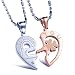 Yellow Chimes Lovers Heart Two Piece Couple Pendant Pair for Girls and Boys RS.900.00