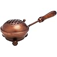Conos Incienso NKlaus Quemador De Incienso Ajustable De Latón Con Mango De Madera, Quemador De Incienso Dorado Pequeño 1522 Carbon Para Incienso