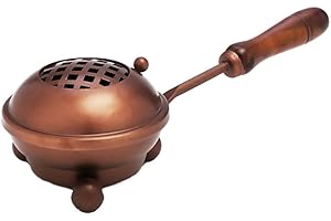 NKlaus Quemador de Incienso de Hierro con Rejilla y Mango de Madera Quemador de Incienso Hecho a Mano 2679