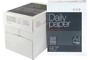 Varzi Dal 1956 Carta A4 per Stampante Fabriano Daily Paper Di alta qualità anti inceppamento - 5 Risme da 500 Fogli - Totali, Carta da 80 gr Per Ufficio, Fotocopie, Multiuso