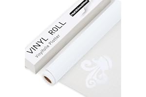 IModeur Vinilo adhesivo blanco mate de 30,5 cm x 244 cm, vinilo adhesivo permanente blanco para silueta cameo, la mayoría de las máquinas de corte