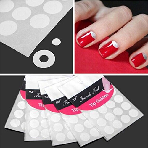 KINGSO 5Pcs French Manicure Round Edge Tip Guides Nail Art Sticker