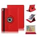 Produktbild Hülle Case für iPad mini 3,elecfan® 360 Grad rotierend Kunstleder Schutzhülle Tasche Etui Smart Cover mit Auto Schlaf / Wach, Standfunktion für iPad mini 3 / iPad mini 2 / iPad mini 1 (iPad Mini 1/2/3, Rot)