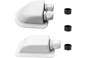 RobLuX 2 Pièces Passe Câble de Toit Passe Toit Etanche 2/1 Entrée Câble Imperméable, Entrée Câble Toit Convient à Plus Les Types Câbles pour Camping Car Bateaux Caravanes(Blanc)