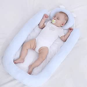 Kakiblin Baby Beside Bed Baby Bed For Newborn Baby Portable Crib Suitable For 0 8 Months Blue Amazon Co Uk Baby Products