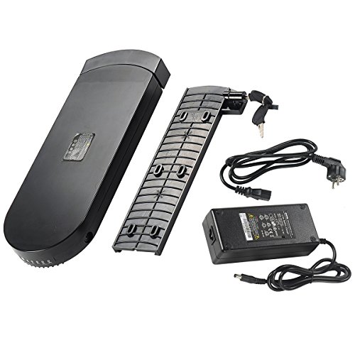 Akku 36V 13Ah Lithium Ionen Fahrradakku für E-Bike und Aufladegerät Schwarz