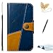 Produktbild TOUCASA Huawei P20 Lite Handyhülle,Huawei P20 Lite Hülle, Brieftasche Flip case 360 Grad Karte Halterung Kartenfächer extra Dünn Klapphülle Retro Regenschirm-Art für Huawei P20 Lite(Blaues Braun)