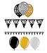 Produktbild Feste Feiern Geburtstagsdeko Zum 80. Geburtstag I 7 Teile All-In-One Set Luftballons Girlande Wimpelkette Gold Schwarz Silber Party Deko Happy Birthday