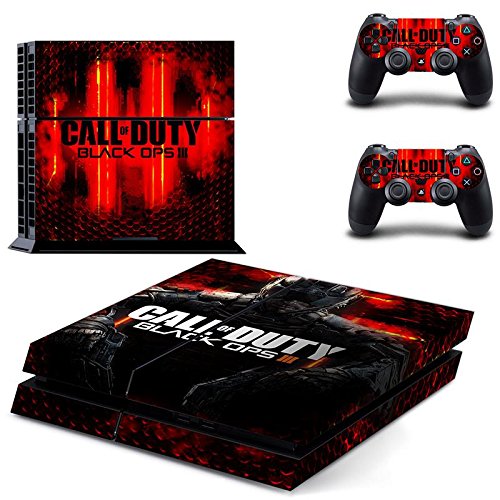 Preisvergleich Produktbild Playstation 4 + 2 Controller Aufkleber Schutzfolie Set - Call of Duty Black Ops 3 (6) / PS4
