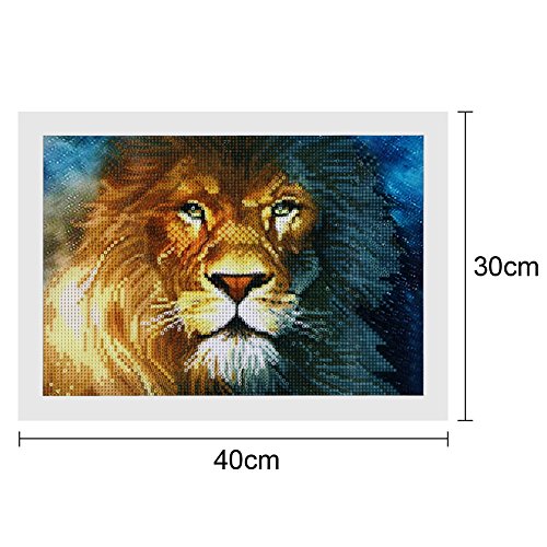 Amazingdeal365 Motiv-Löwe 1 5D DIY Diamond Stickerei Malerei Kreuzstich Kinderhandarbeit zum Lernen für Balkon,Terasse,Café,Kinderzimmer,Wohnzimmer, Schlafzimmer, Arbeitszimmer usw. - 7