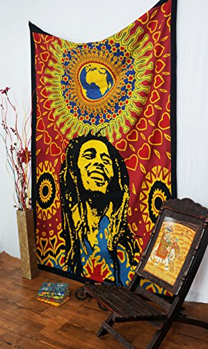 Bob Marley Indian Cotton Tapisserie Wandbehang Twin-Size-Picknick-Dekor-Wurf 84″ x 56″ Zoll - 4