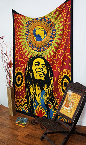 Bob Marley Indian Cotton Tapisserie Wandbehang Twin-Size-Picknick-Dekor-Wurf 84″ x 56″ Zoll - 4