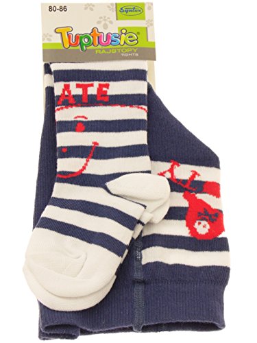 TUPTUSIE Baby Boys Cotton Tights Pirate Stripe Navy/White (56-62cm (0-6 Months), Navy/White)