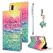 Produktbild Huawei P20 Pro Hülle Case Schutzhülle Gemalt Meer Muster Schale Tasche Flipcase Wallet Case Cover Bookstyle Ständer Kartenetui PU Leder Hardcase Bargeld Etui Handyhülle mit Karteneinschub und Magnetverschluß