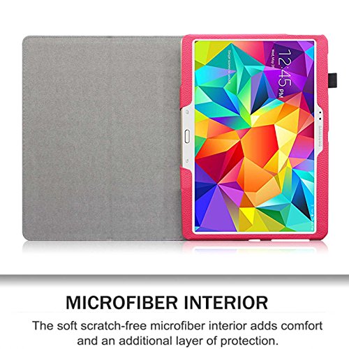 Fintie Samsung Galaxy Tab S 10.5 Hülle Case – Slim Fit Folio Kunstleder Schutzhülle Cover Tasche mit Ständerfunktion für Samsung Galaxy Tab S T800 T805 (10,5 Zoll) Tablet (mit Auto Schlaf / Wach Funktion), Magenta - 5