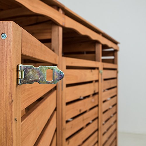 Mülltonnenbox Holz Mülltonnenverkleidung 3Mülltonnen 240l Müllcontainer Mülltonnenhaus Mülltonnenschrank - 3