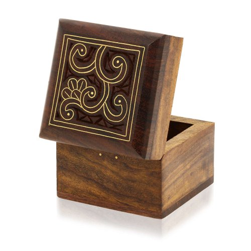 Schmuckkästchen kleine Holzkiste für Schmuck Ohrringe Ringe Manschettenknöpfe Zehe Ringe Weihnachtsgeschenke - 3
