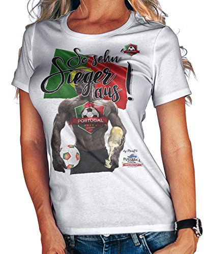 Stylotex Damen / Girlie T-Shirt So sehn Sieger aus Guy Portugal, Farbe:weiss;Größe:S