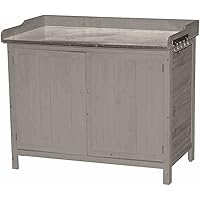 Siena Garden Pflanztisch, mit Türen, Aufhänger, grau, 100x65x86cm, H01497