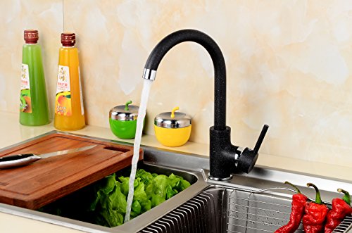 9821C Granit Qualitäts Einhand Mischbatterie Einhebel Armatur Schwarz NEU