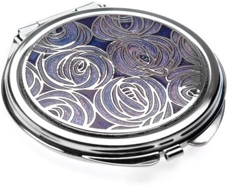 Compact Mirror - Rennie Mackintosh Cluster of Roses Design - Purple/Lilac