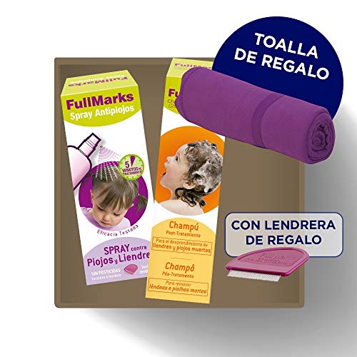Fullmarks Spray Antipiojos y Liendres 150ml + Campú Post-Tratamiento 150ml + Toalla y Lendrera de Regalo