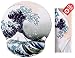 Produktbild Katsushika Hokusai Die große Welle vor Kanagawa Ergonomische Design Mauspad mit Handballenauflage Hand Support. Runder großer Mausbereich. Passendes Mikrofaser-Reinigungstuch.
