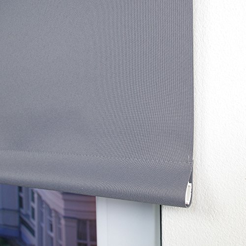 GARDUNA PULL Verdunkelungs-Rollo # dunkelgrau 132cm # viele Farben & Größen – komplett verdunkelnd / BLACKOUT Mittelzugrollo Springrollo Schnapprollo - 5
