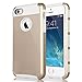Coque pour iPhone 5S/5,ULAK Housse de Protection Hybride Couche 2 Lourde en PC dur Coque pour Apple iPhone 5 5S avec un Protecteur d'écran(Blond/Blanc)