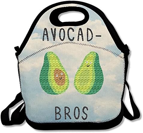Custom Avocad-Bros Reusable Ziplock Crossbody Picnic Bag Design For Office Portable Lunch Box Cooler Back To School Lunch Bag Lunch Tote Bag Box For Boys Girls