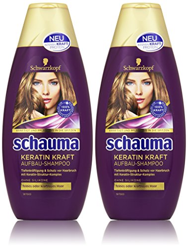 Schauma Keratin Kraft Shampoo, 2er Pack (2 x 400 ml)